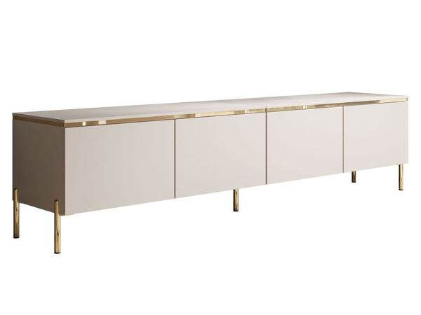 TV-Lowboard im Glamour-Stil mit LED-Beleuchtung Celle, Kaschmir matt