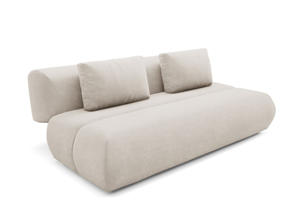 Schlafsofa mit verstellbarer Rückenlehne, Schlaffunktion und Bettkasten Figo Beige