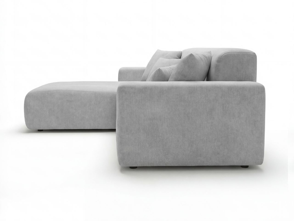 Ecksofa L-Form Links Nork Grau