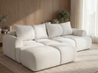 Ecksofa L-Form Links mit Schlaffunktion und Bettkasten Bonno Creme