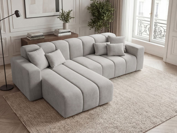 Ecksofa L-Form Links Nork Grau