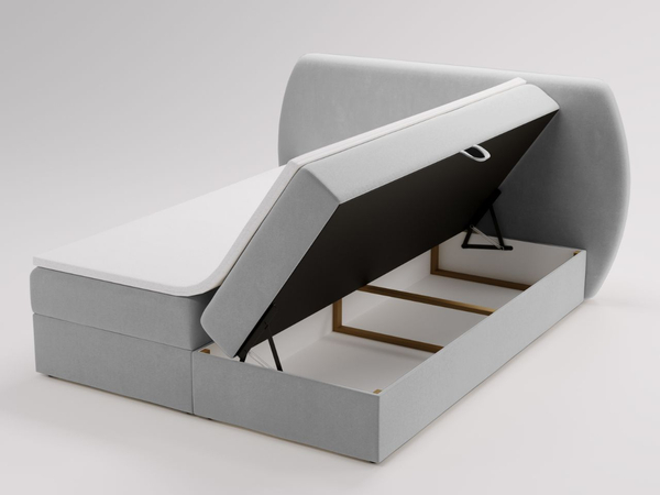 Boxspringbett mit Bettkasten 180x200 Bogota Hellgrau