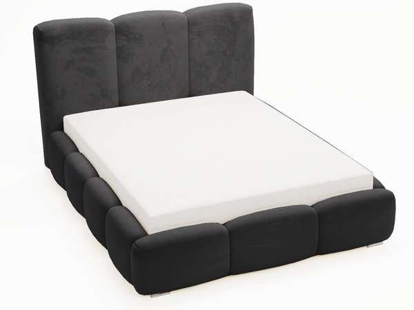 Polsterbett mit Bettkasten und Lattenrost 120x200 Bubble Schwarz