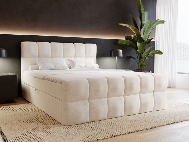 Boxspringbett mit Bettkasten 200x200 Alicante Beige