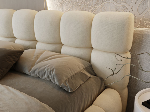 Polsterbett mit Bettkasten und Lattenrost 200x200 Modo Beige