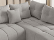 Ecksofa L-Form mit Schlaffunktion und Bettkasten Genoa Hellgrau