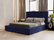 Polsterbett mit Bettkasten und Lattenrost 140x200 Barbados Blau