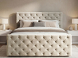 Boxspringbett mit Bettkasten 160x200 Montego Creme