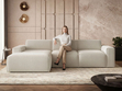 Ecksofa L-Form Links Lavia Bouclé-Stoff Beige