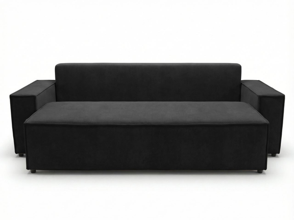 Schlafsofa mit Bettfunktion und Bettkasten Sivra Schwarz
