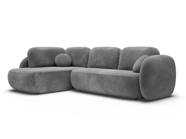 Ecksofa mit Schlaffunktion und Bettkasten Links Carino Grau