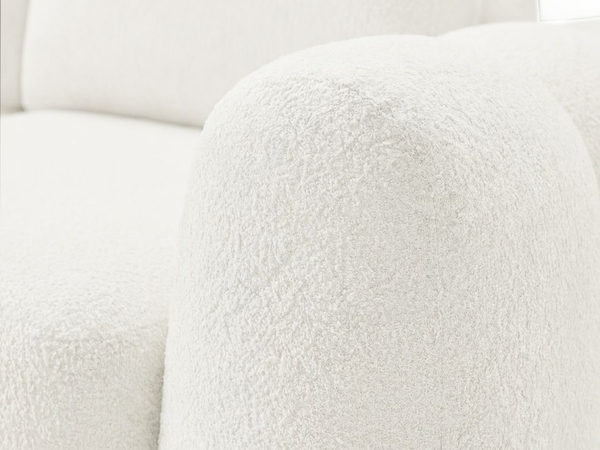 Ecksofa L-Form mit Schlaffunktion und Bettkasten Avelin Rechts Creme