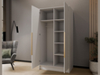 Kleiderschrank 100 cm Perugia Weiß mit goldenen Griffen