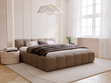 Polsterbett mit Bettkasten und Lattenrost 180x200 Cloud Low Bouclé-Stoff Braun