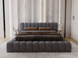 Polsterbett mit Bettkasten und Lattenrost 180x200 Italia Dunkelgrau