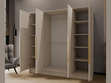 Kleiderschrank 200 cm Perugia Kaschmir mit goldenen Griffen