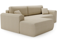 Ecksofa mit Schlaffunktion und Bettkasten Belvio links Beige 