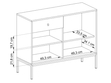 Kommode mit Türen sowie Schubladen mit Schwarz Metallbeinen 104 cm Amor Marineblau