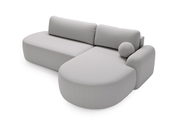 Ecksofa L-Form Rechts mit Schlaffunktion und Bettkasten Aurio O Grau