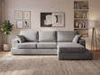 Ecksofa L-Form fürs Wohnzimmer Nesto Rechts Grau