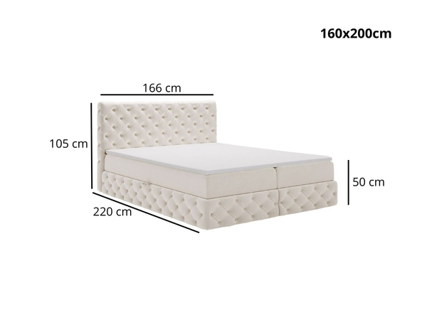 Boxspringbett mit Bettkasten 160x200 Canolo Grün