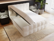 Boxspringbett mit Bettkasten 140x200 Bouclé-Stoff Alicante Beige
