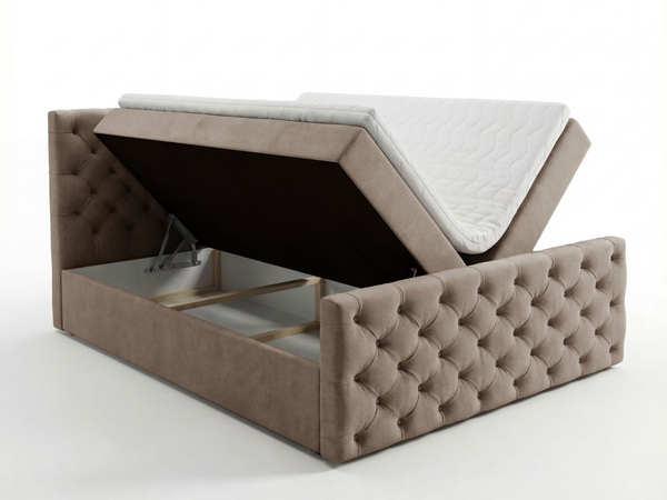Boxspringbett mit Bettkasten 120x200 Montego Braun
