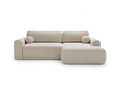 Ecksofa L-Form mit Schlaffunktion und Bettkasten Savana Rechts Bouclé-Stoff Creme
