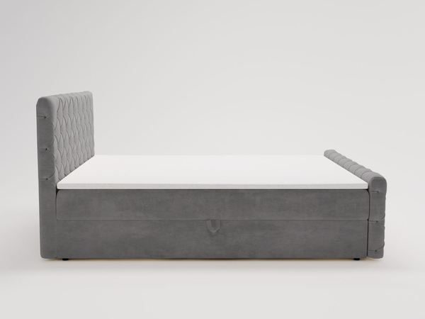 Boxspringbett mit Bettkasten 180x200 Lunaris Grau