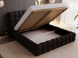 Polsterbett mit Bettkasten und Lattenrost 140x200 Twist Schwarz