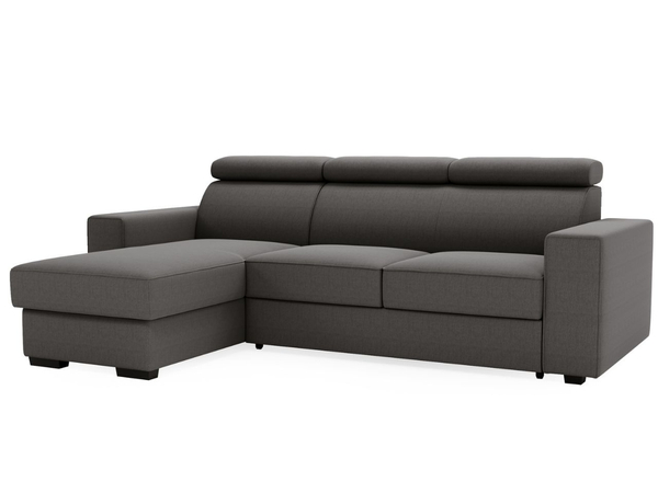 Ecksofa L-Form mit Schlaffunktion und Bettkasten Scala Dunkelgrau
