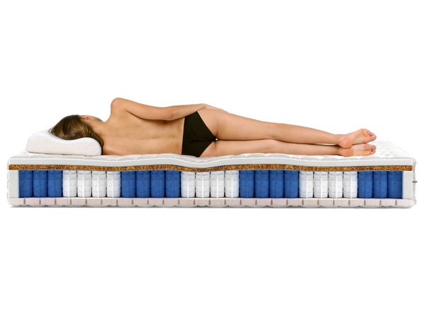 Taschenfederkernmatratze mit profiliertem Schaumstoff, Kokosmatte und Latex Tivo 120x200