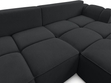 Ecksofa L-Form Rechts mit Schlaffunktion und Bettkasten Bonno Schwarz
