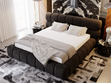 Polsterbett mit Bettkasten und Lattenrost 180x200 Mellow Schwarz