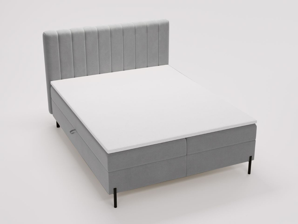 Boxspringbett mit Bettkasten 160x200 Primavera Hellgrau