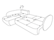 Ecksofa mit Schlaffunktion und Bettkasten Links Carino Grau