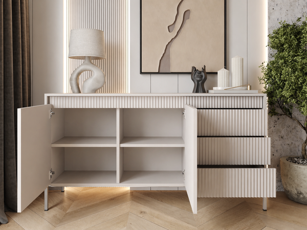 Kommode mit Türen und Schubladen 153 cm Sorano Beige