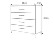 Kommode mit vier Schubladen und LED-Beleuchtung auf Goldenen Beinen Nuveo Schwarz Hochglanz