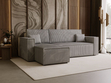 Modernes Ecksofa mit Schlaffunktion und Stauraum Prato L  Grau