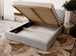 Polsterbett mit Bettkasten und Lattenrost 160x200 Bonito Grau
