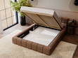 Polsterbett mit Bettkasten und Lattenrost 140x200 Alicante Braun