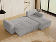 Ecksofa L-Form mit Schlaffunktion und Bettkasten Monti Rechts Grau
