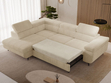 Ecksofa L-Form mit Schlaffunktion und Bettkasten Argon Links Beige