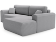 Ecksofa mit Schlaffunktion und Bettkasten Belvio rechts Hellgrau