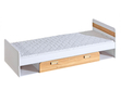 Einzelbett mit Schublade für ein Jugendzimmer Lindo Weiß, Nash Eiche