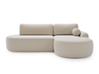 Ecksofa L-Form Rechts mit Schlaffunktion und Bettkasten Aurio O Creme
