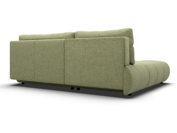 Ecksofa mit Schlaffunktion und Bettkasten Links Milet Grün