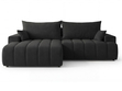 Ecksofa L-Form Links mit Schlaffunktion und Bettkasten Caleo Schwarz