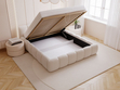 Polsterbett mit Bettkasten und Lattenrost 180x200 Cloud Low Bouclé-Stoff Beige