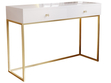 Schminktisch mit Schubladen Belleza Weiß Hochglanz Gold Frame
